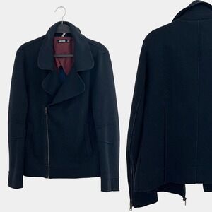 Antony Morato Mens Moto Jacket Size M Asymmetrical Zip Wool Blend